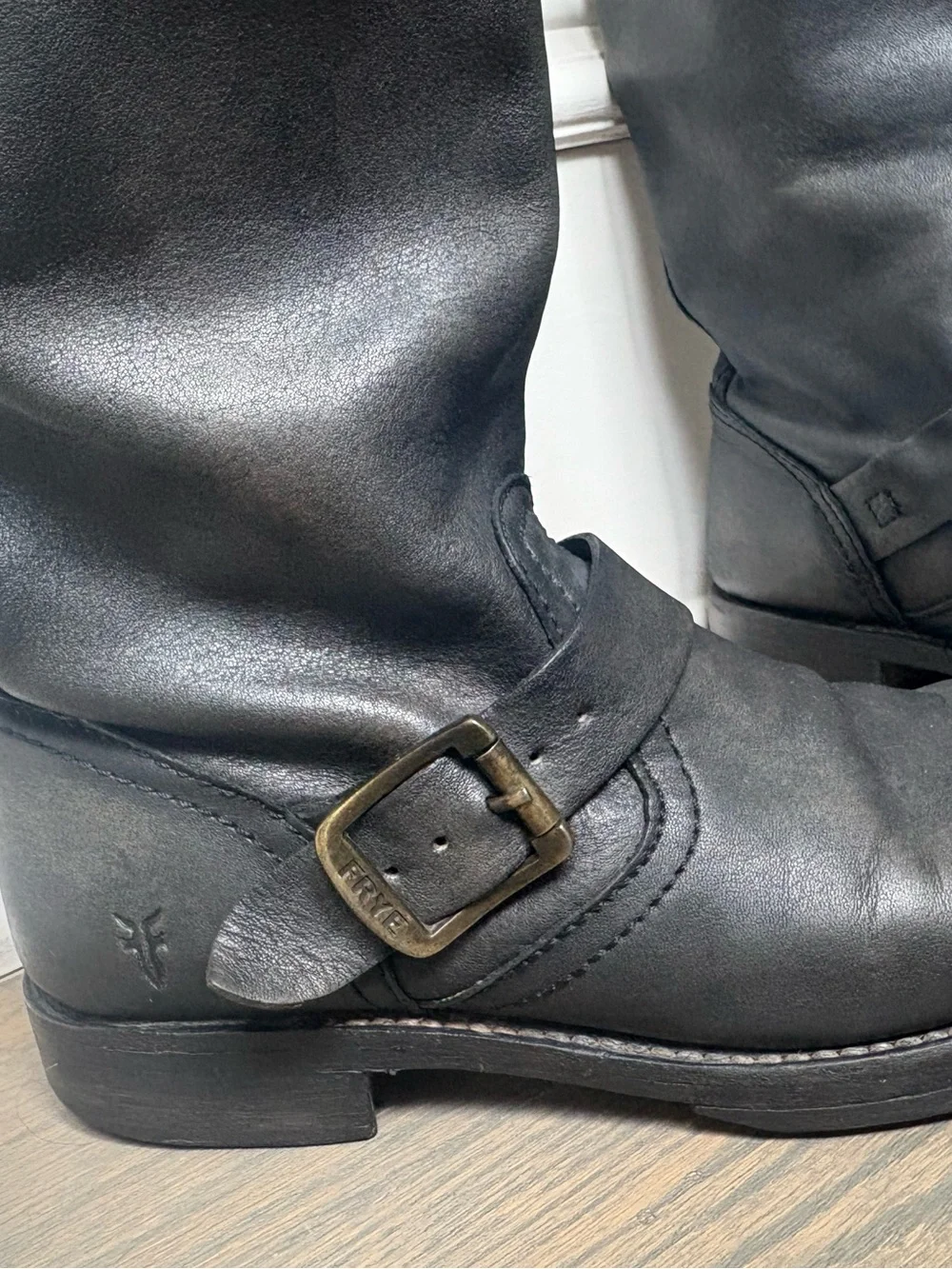 Classic Black Leather Mid-Calf Boots - women